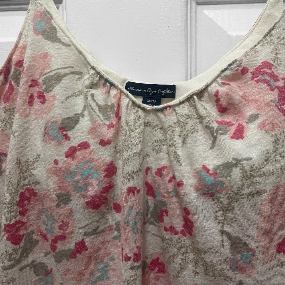 American Eagle Outfitters Pink and Cream Floral Camisole - Picture 2 of 10